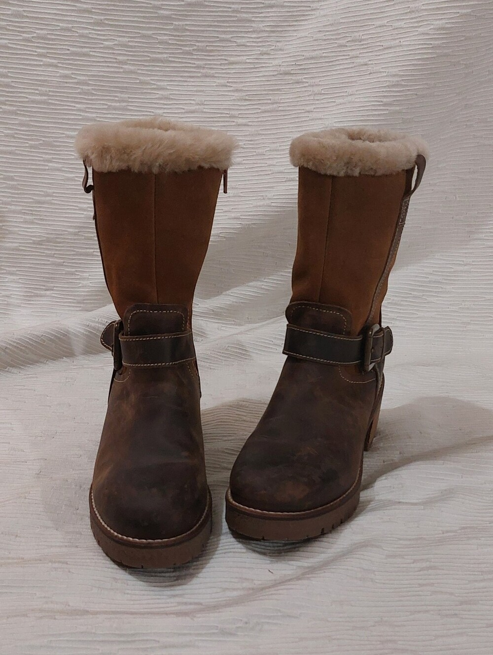 Overland Brown Suede Boots with Side Zip Size 39/8 - Picture 6 of 13